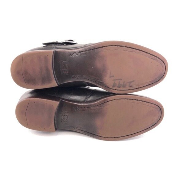 UGG Frances Antiqued Leather Pull on Moto Boots 8 - Picture 8 of 14